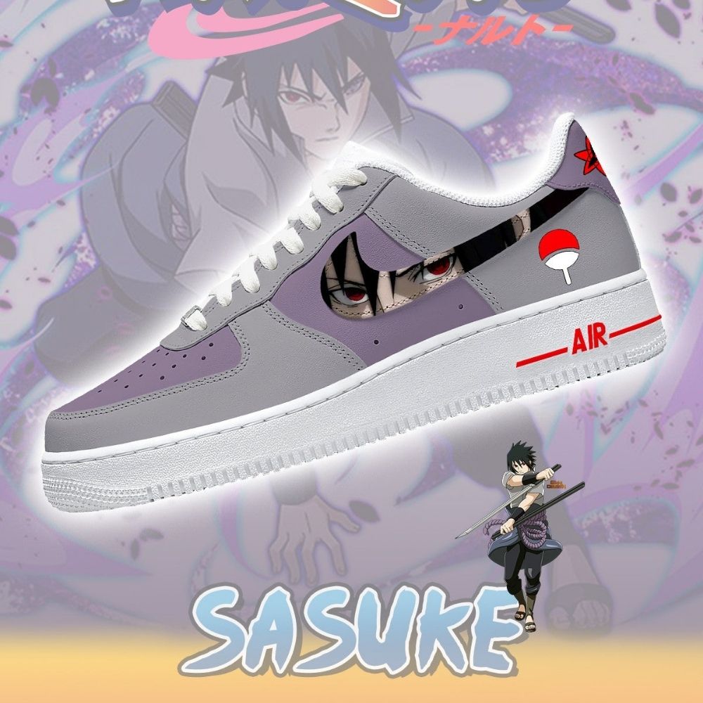 Sasuke Naruto Air Force 1 Shoes Sneakers For Anime Fans