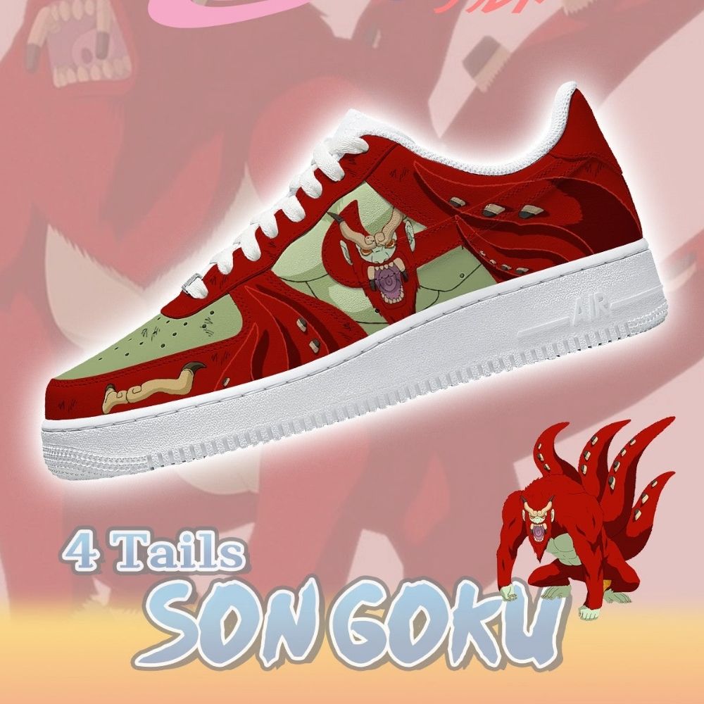 Four Tails Son Goku Naruto Air Force 1 Shoes Sneakers For Anime Fans