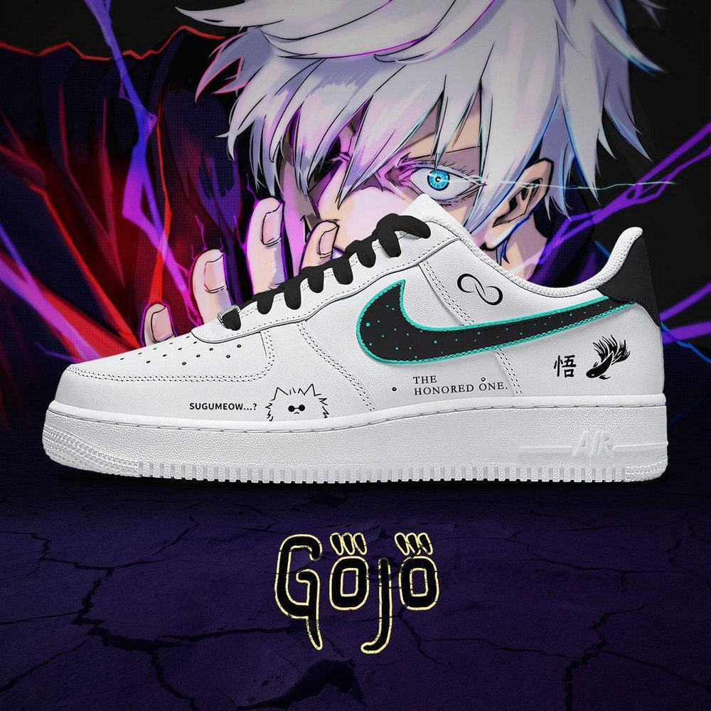 Satoru Gojo Anime Jujutsu Kaisen Air Force 1 Shoes Sneakers For Anime Fans