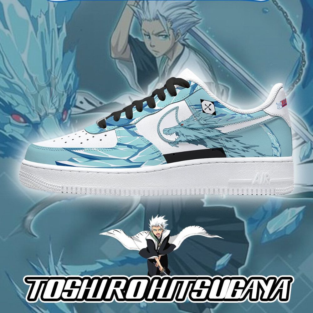 Toshiro Hitsugaya Bleach Air Force 1 Shoes Sneakers For Anime Fans
