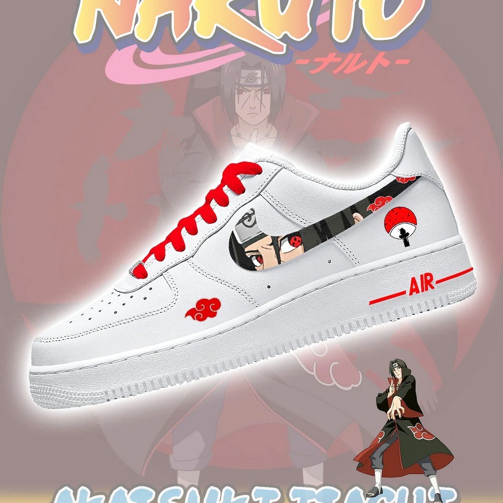 Itachi Uchiha Anime Akatsuki Air Force 1 Shoes Sneakers For Anime Fans
