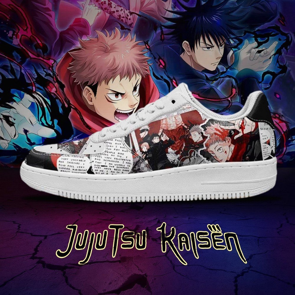 Series Anime Jujutsu Kaisen Air Force 1 Shoes Sneakers For Anime Fans