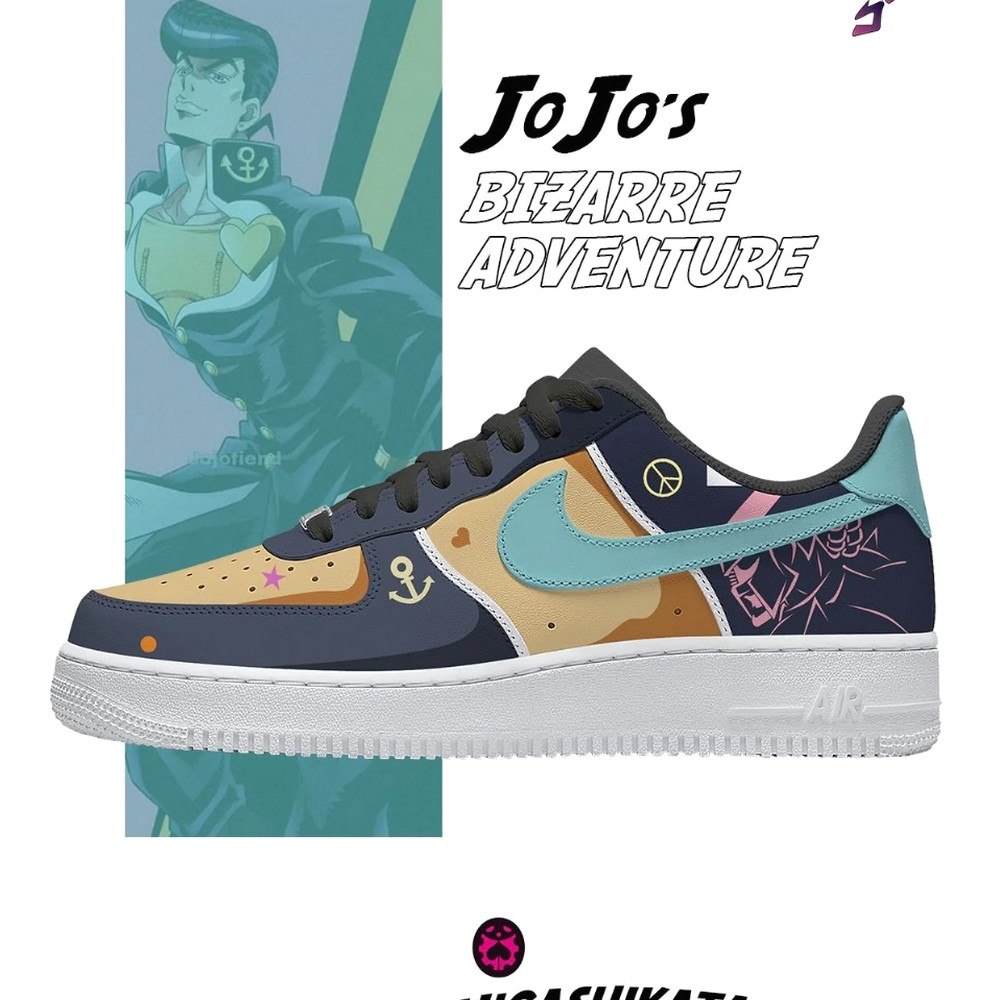 Josuke Higashikata Jojo Bizarre Adventure Air Force 1 Shoes Sneakers For Anime Fans