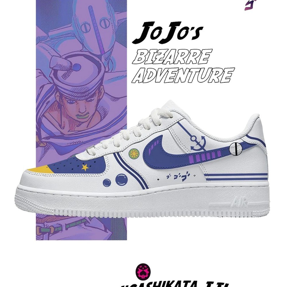 Josuke Higashikata Jjl Jojo Bizarre Adventure Air Force 1 Shoes Sneakers For Anime Fans