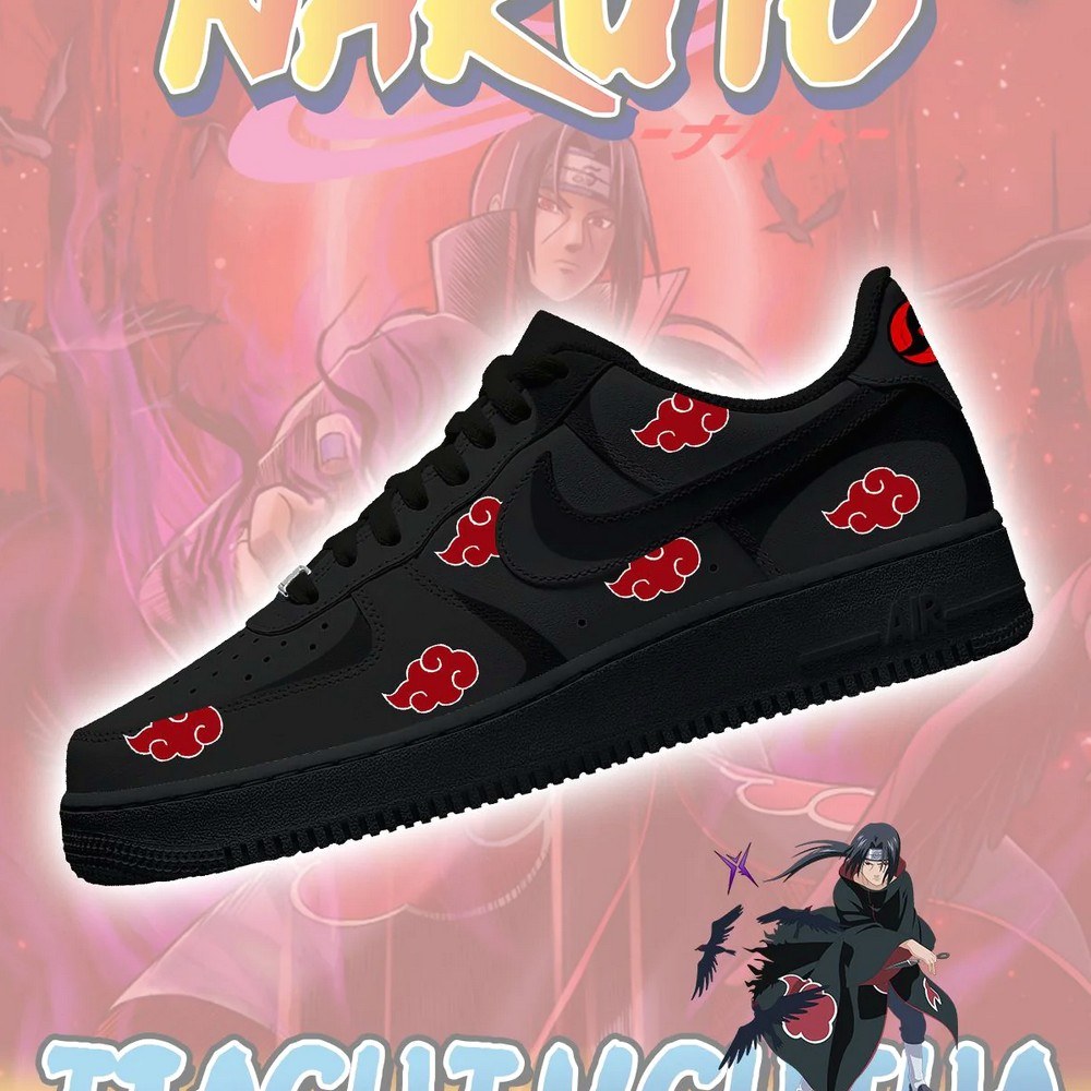 Itachi Uchiha Char Akatsuki Air Force 1 Shoes Sneakers For Anime Fans