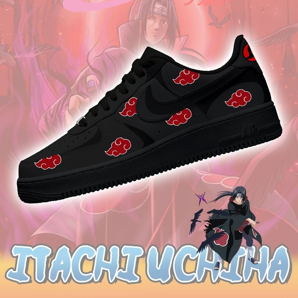 Akatsuki Itachi Uchiha Anime Naruto Air Force 1 Shoes Sneakers For Anime Fans