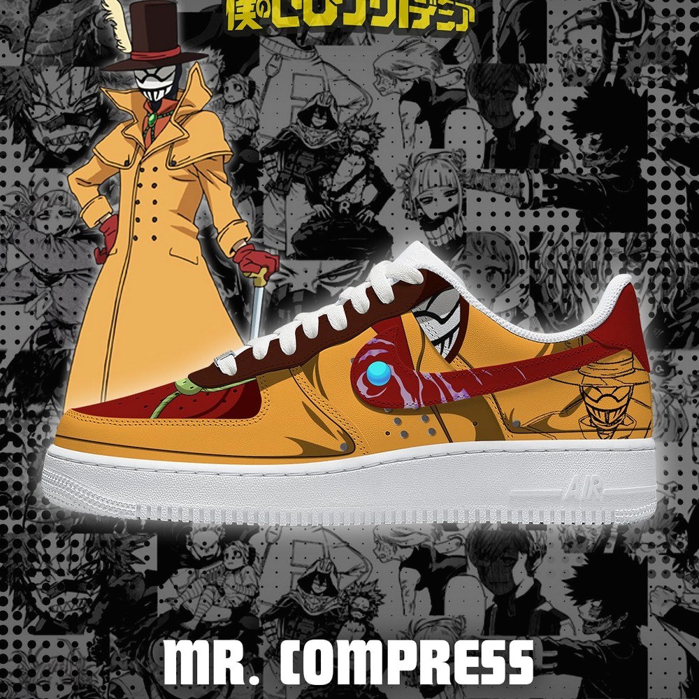 Mr Compress My Hero Academia Air Force 1 Shoes Sneakers For Anime Fans