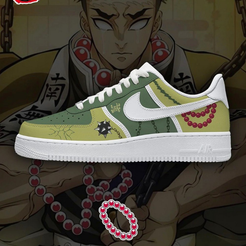 Gyomei Himejima Demon Slayer Air Force 1 Shoes Sneakers For Anime Fans