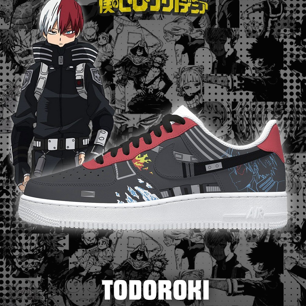 Shoto Todoroki Version 1 My Hero Academia Air Force 1 Shoes Sneakers For Anime Fans