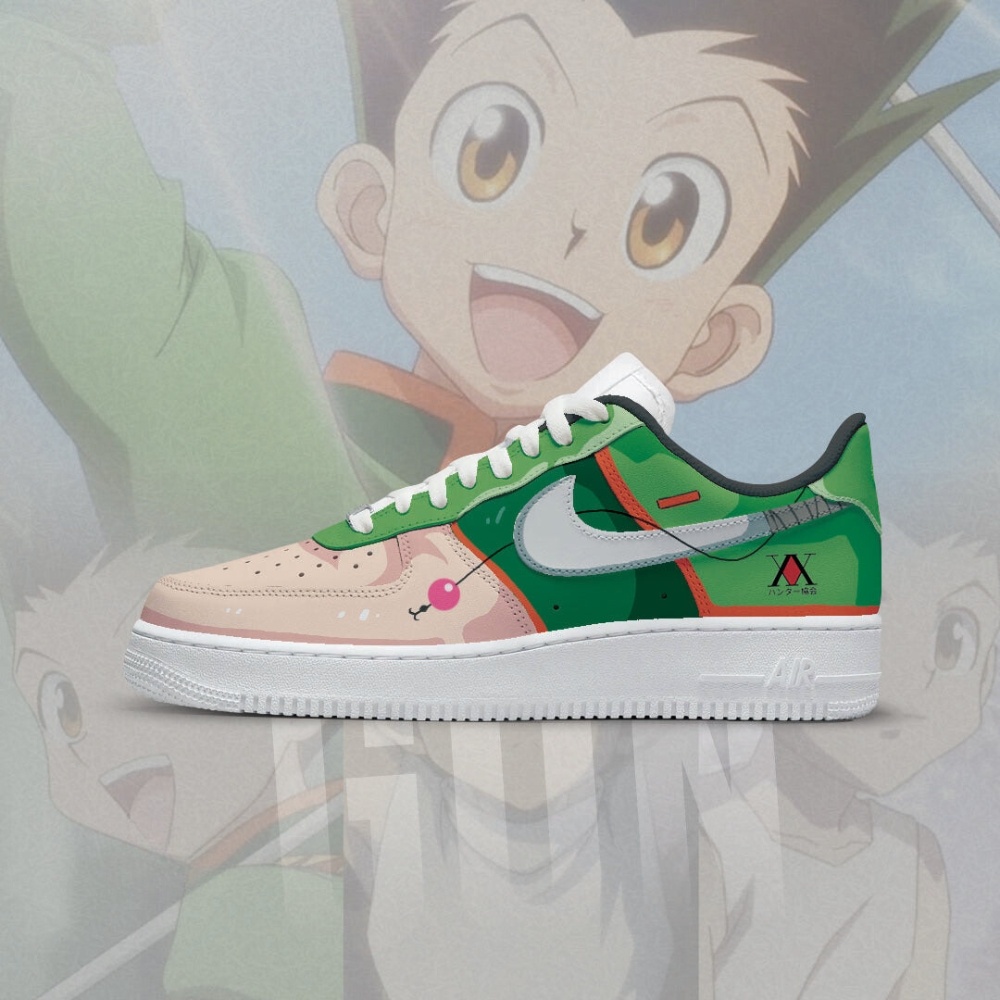 Gon Freecss Hunter X Huner Air Force 1 Shoes Sneakers For Anime Fans