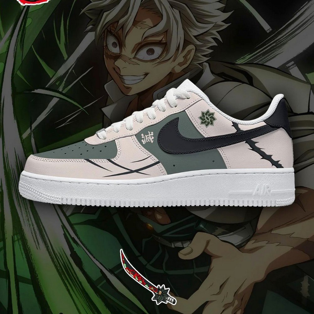 Sanemi Shinazugawa Demon Slayer Air Force 1 Shoes Sneakers For Anime Fans