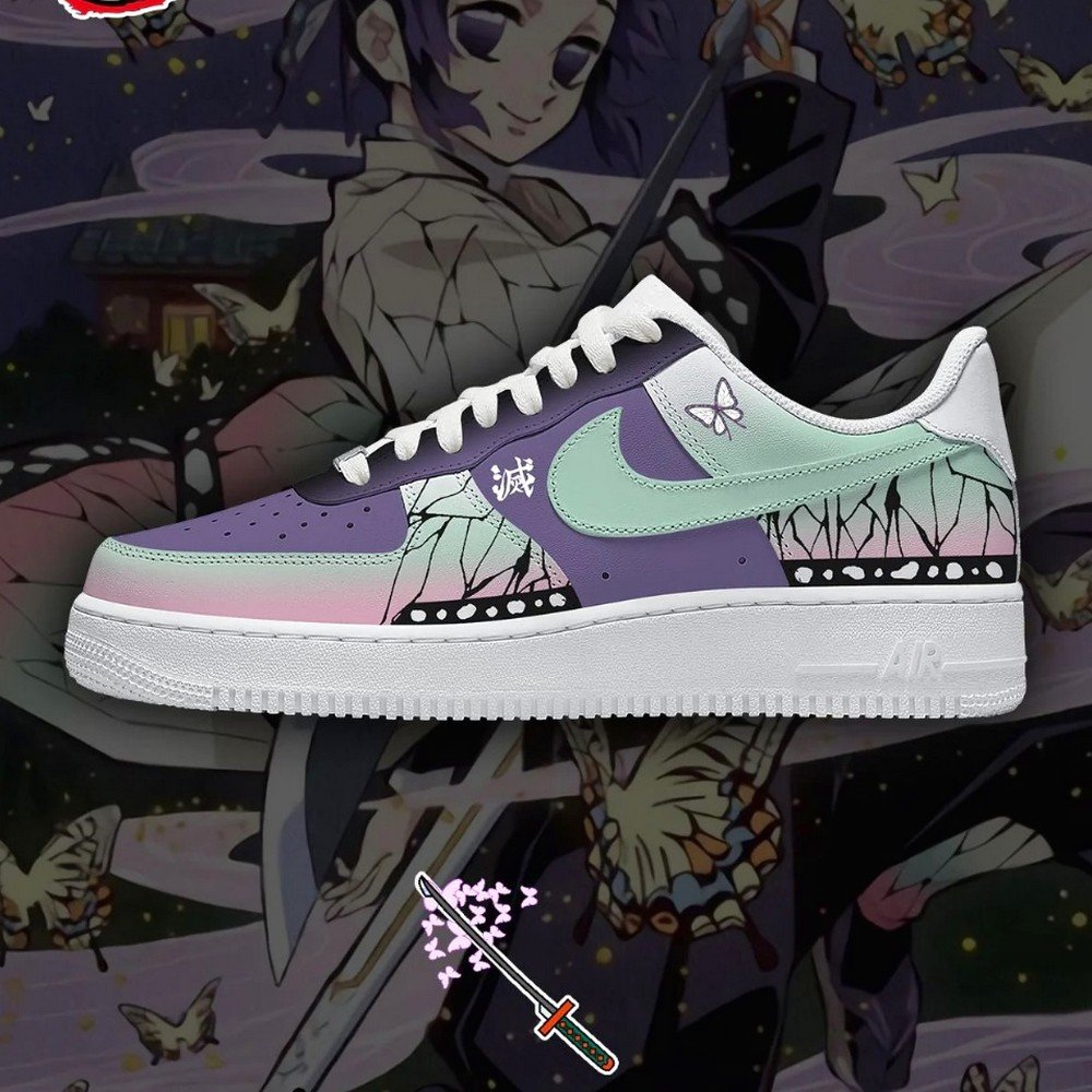 Shinobu Kocho Demon Slayer Air Force 1 Shoes Sneakers For Anime Fans