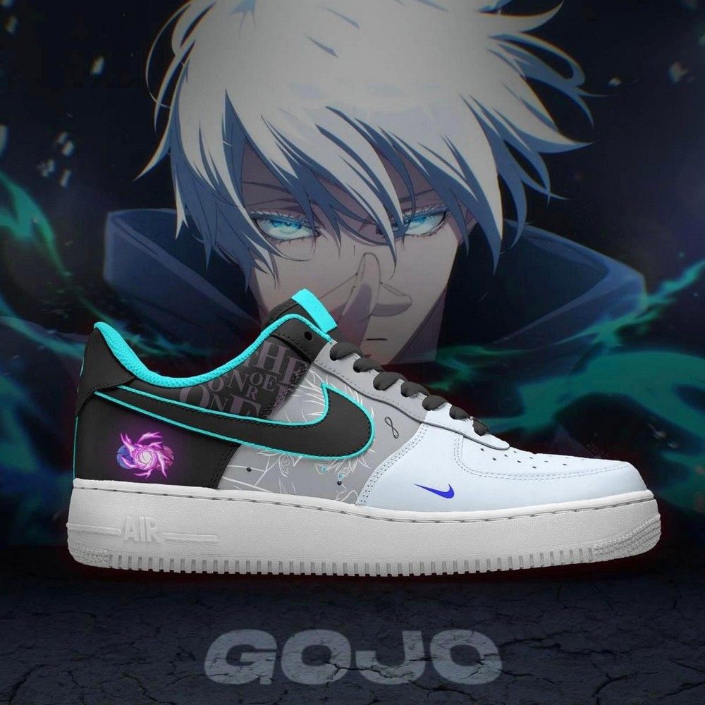 Satoru Gojo 2 Jujutsu Kaisen Air Force 1 Shoes Sneakers For Anime Fans