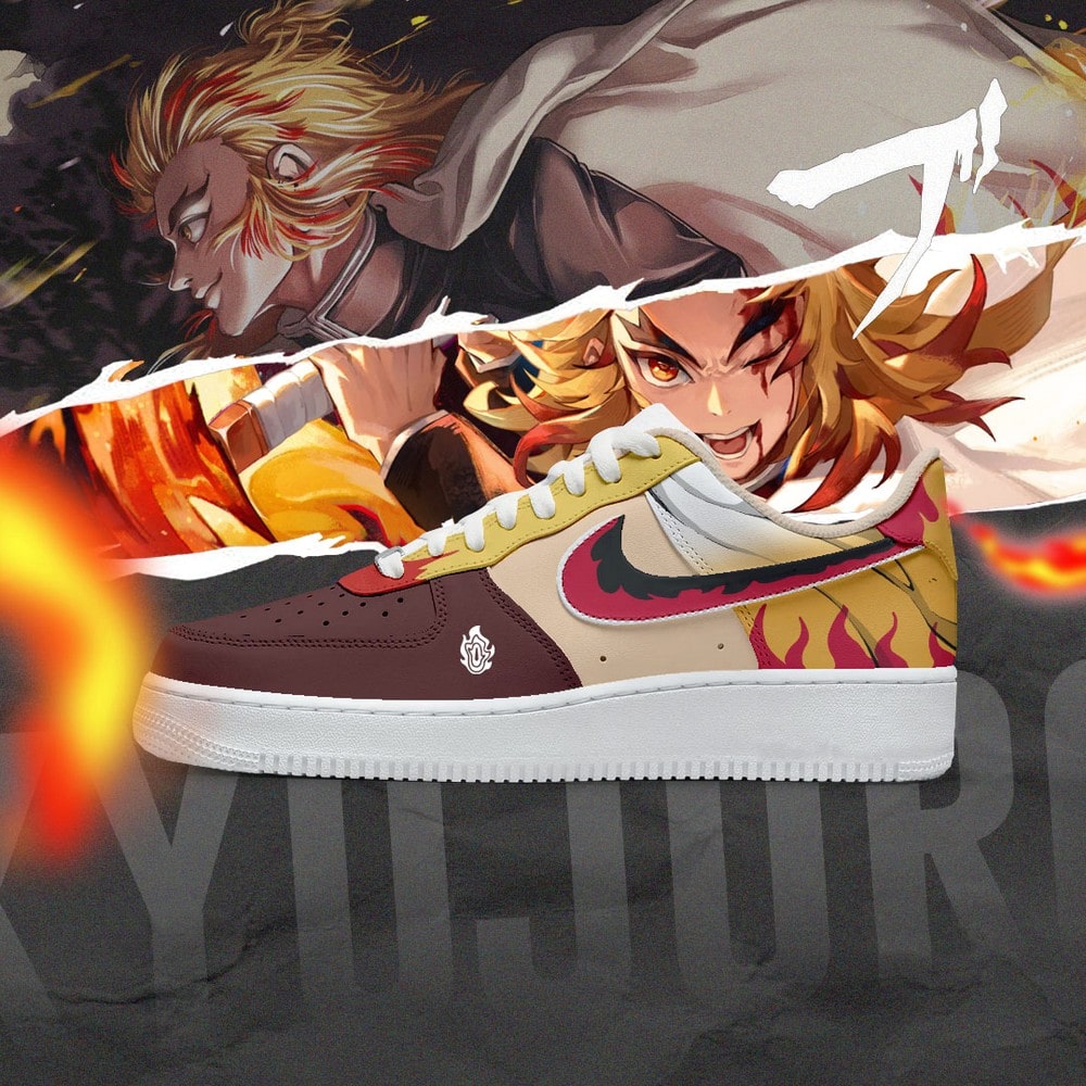 Rengoku KyojuroDemon Slayer Nike Air Force 1 Shoes Sneakers For Anime Fans