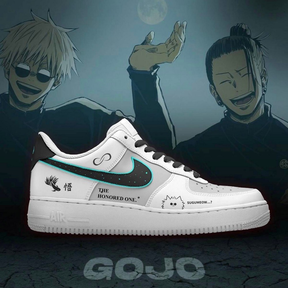 Satoru Gojo Jujutsu Kaisen Air Force 1 Shoes Sneakers For Anime Fans