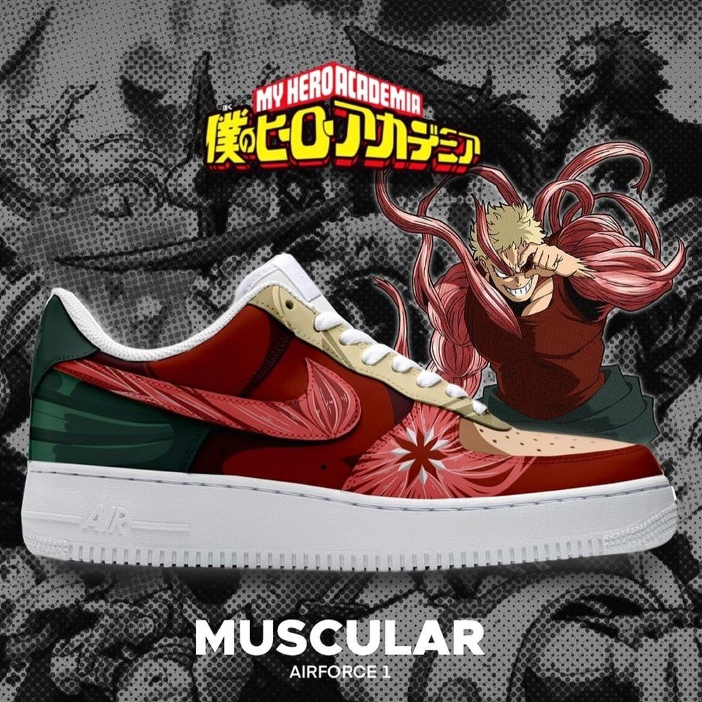 Muscular My Hero Academia Air Force 1 Shoes Sneakers For Anime Fans