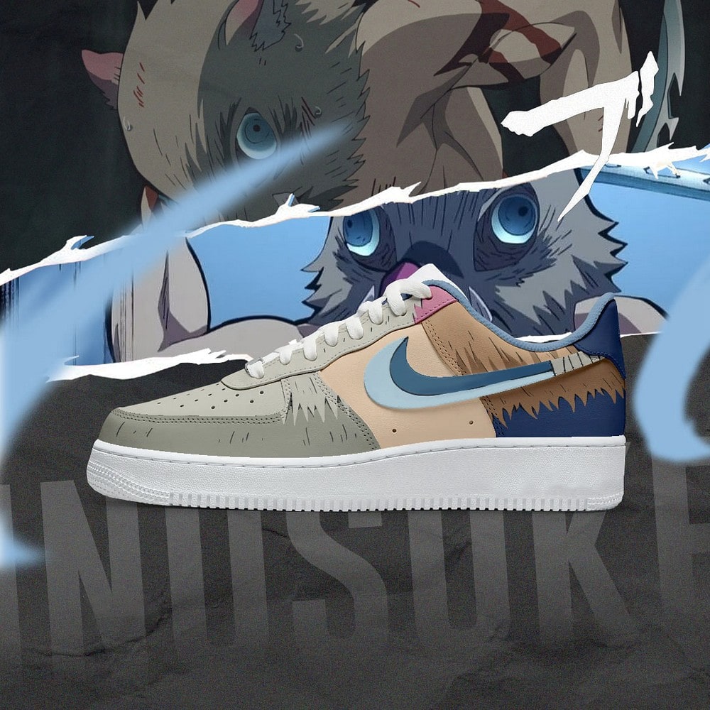 Inosuke Demon Slayer Nike Air Force 1 Shoes Sneakers For Anime Fans