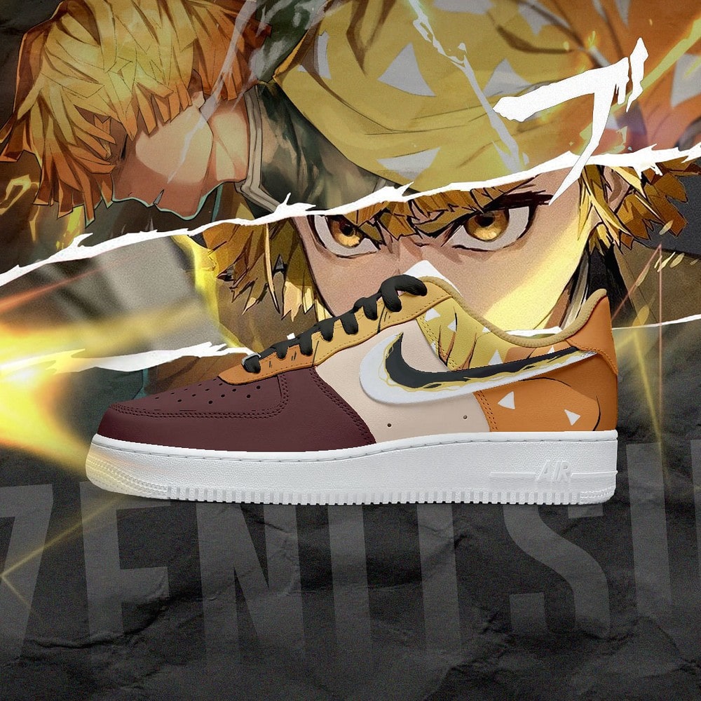 Zenitsu Demon Slayer Nike Air Force 1 Shoes Sneakers For Anime Fans