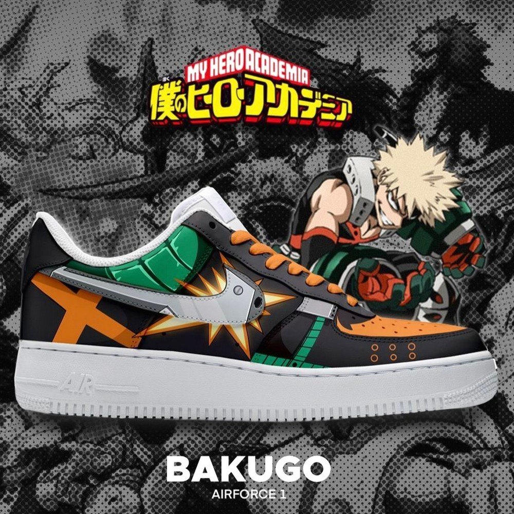 Bakugo My Hero Academia Air Force 1 Shoes Sneakers Gift For Anime Fans