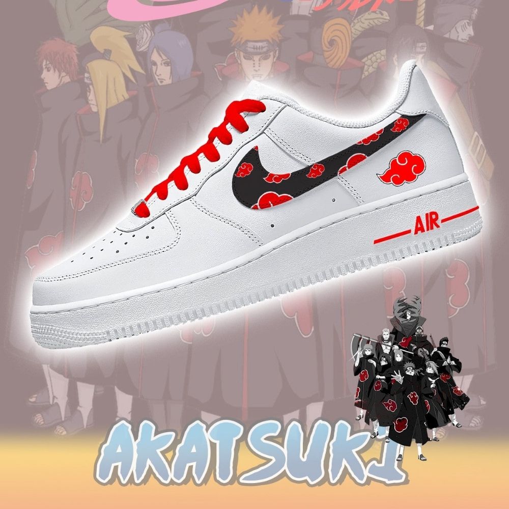 Akatsuki Hot Anime Naruto Air Force 1 Shoes For Anime Fans