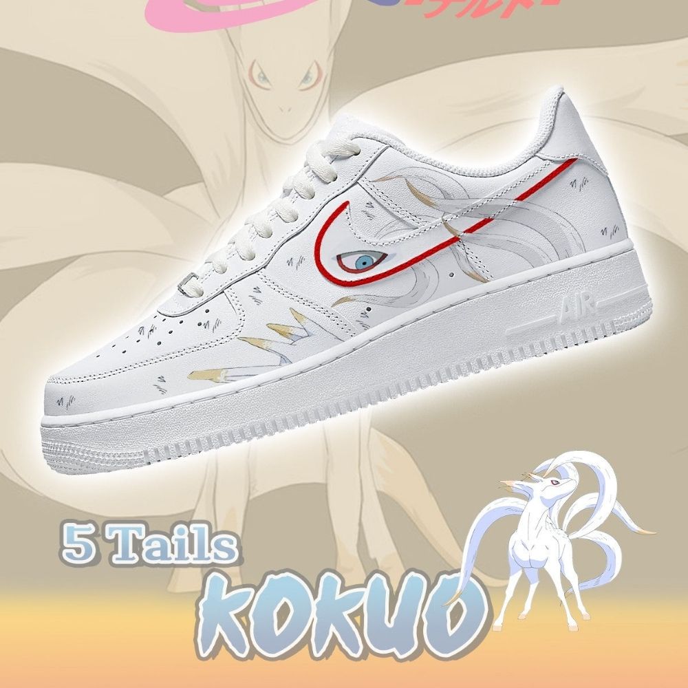 Five Tails Kokuo Naruto Air Force 1 Shoes For Anime Fans