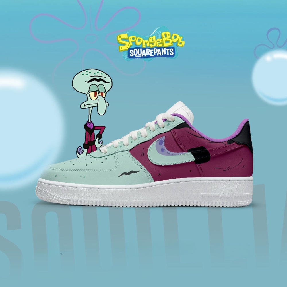 Fancyson Spongebob Squarepants Air Force 1 Shoes For Anime Fans