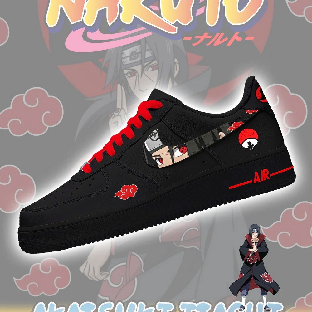 Itachi Uchiha Anime Character Akatsuki Air Force 1 Shoes For Anime Fans