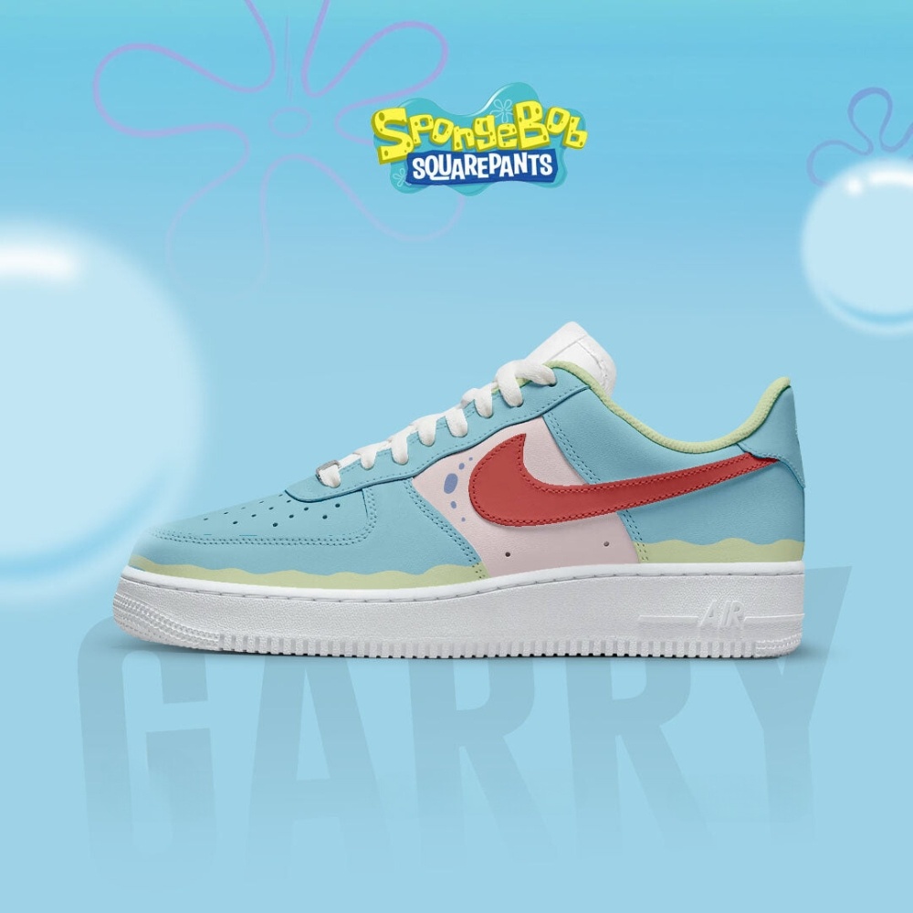 Garry Snail Spongebob Squarepants Air Force 1 Shoes For Anime Fans