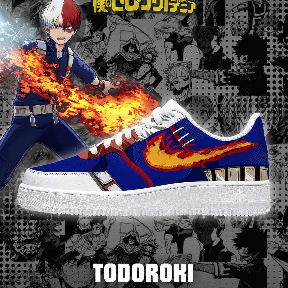 Shoto Todoroki Anime Character My Hero Academia Air Force 1 Shoes For Anime Fans