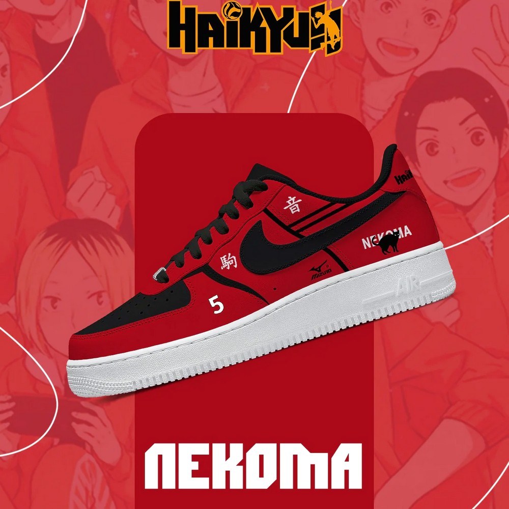 Nekoma Haikyuu Air Force 1 Shoes For Anime Fans
