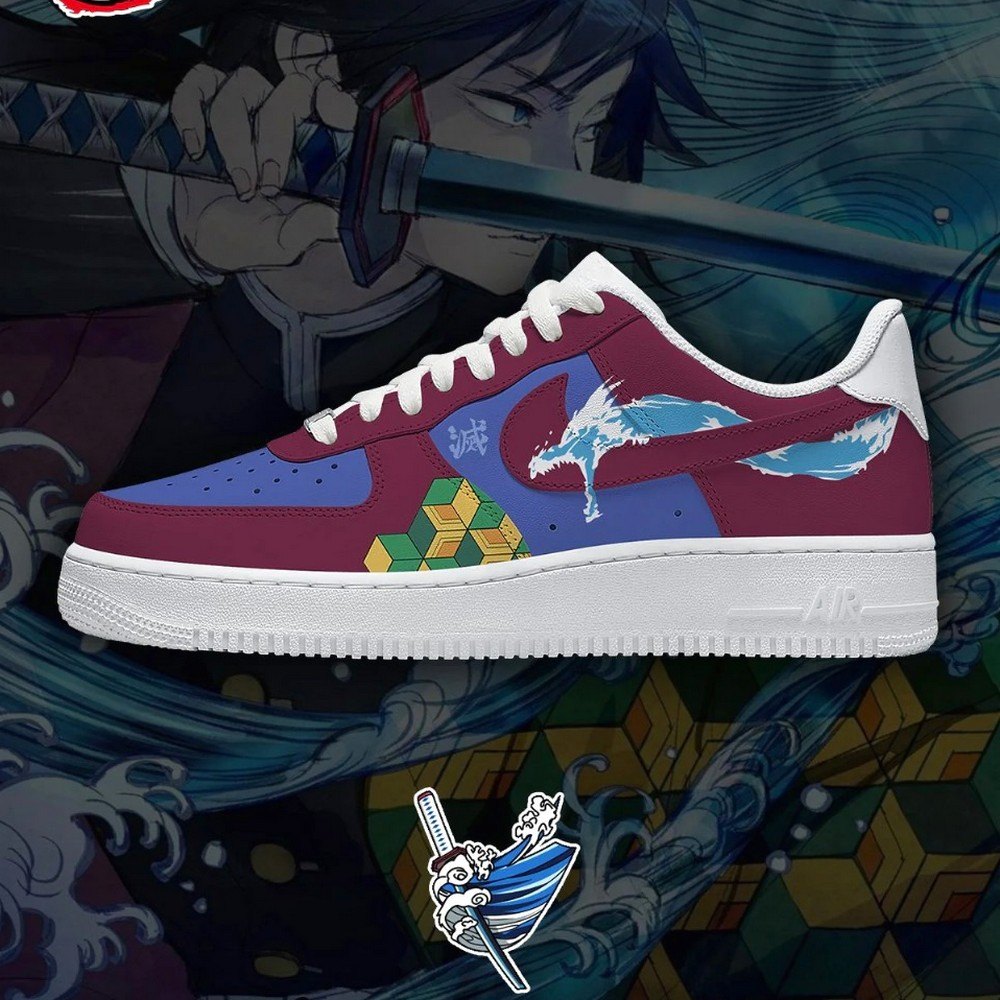 Giyu Tomioka Demon Slayer Air Force 1 Shoes For Anime Fans