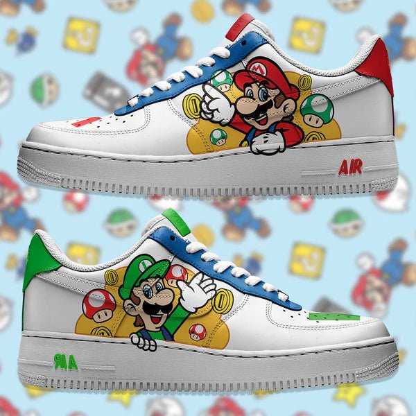 Liquidacion Mario & Luigi Nike Logo Air Force 1 Shoes Sneakers Special Gift For Men And Women