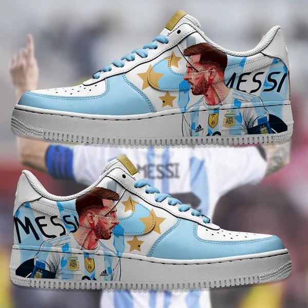 Messi Seleccion Argentina Nike Logo Air Force 1 Shoes Sneakers Special Gift For Men And Women