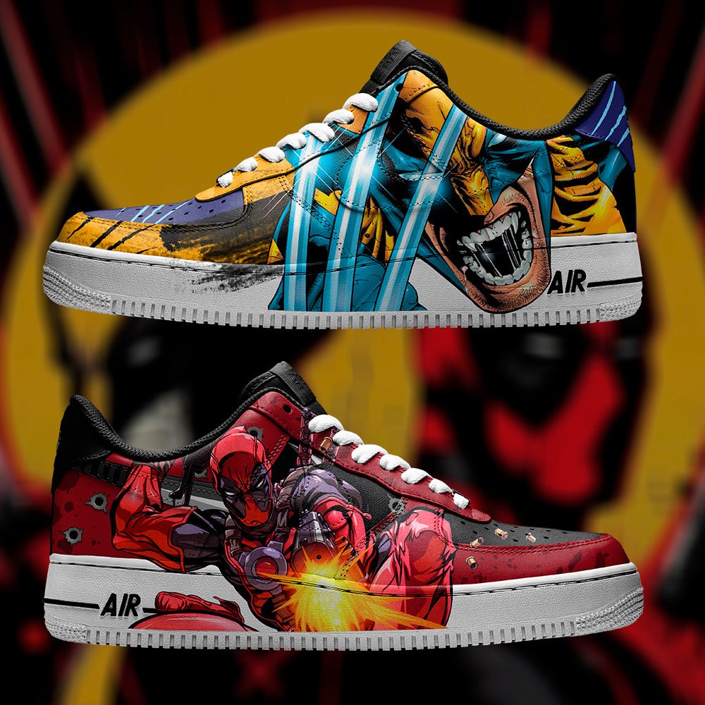 Deadpool X Wolverine Nike Logo Air Force 1 Shoes Sneakers Special Gift For Men And Women