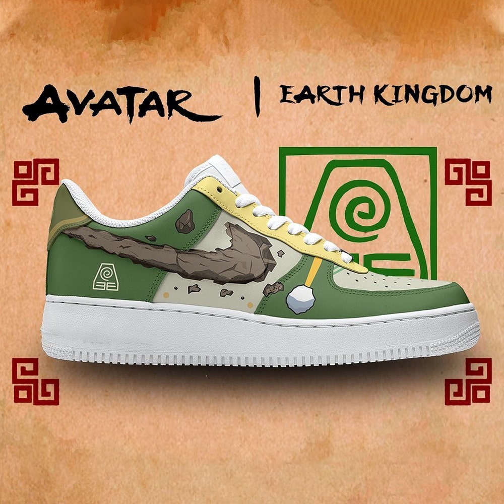 Earth Kingdom Avatar The Last Airbender Nike Air Force 1 Shoes For Anime Fans