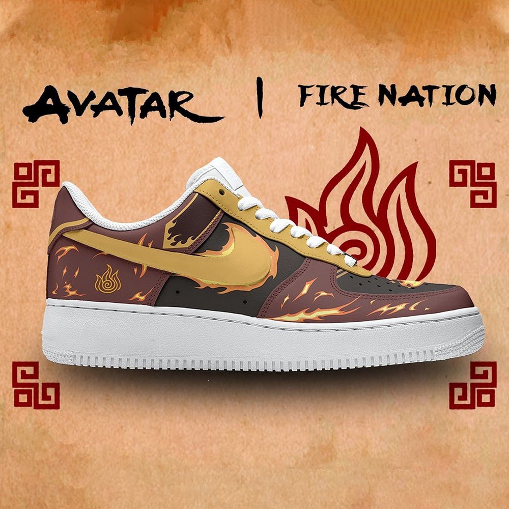 Fire Nation Avatar The Last Airbender Nike Air Force 1 Shoes For Anime Fans