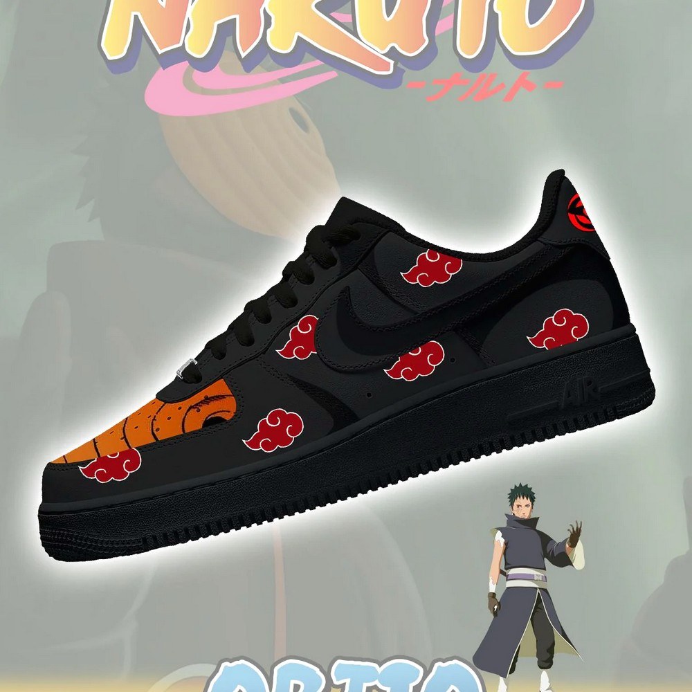 Obito Hot Anime Akatsuki Air Force 1 Shoes For Anime Fans
