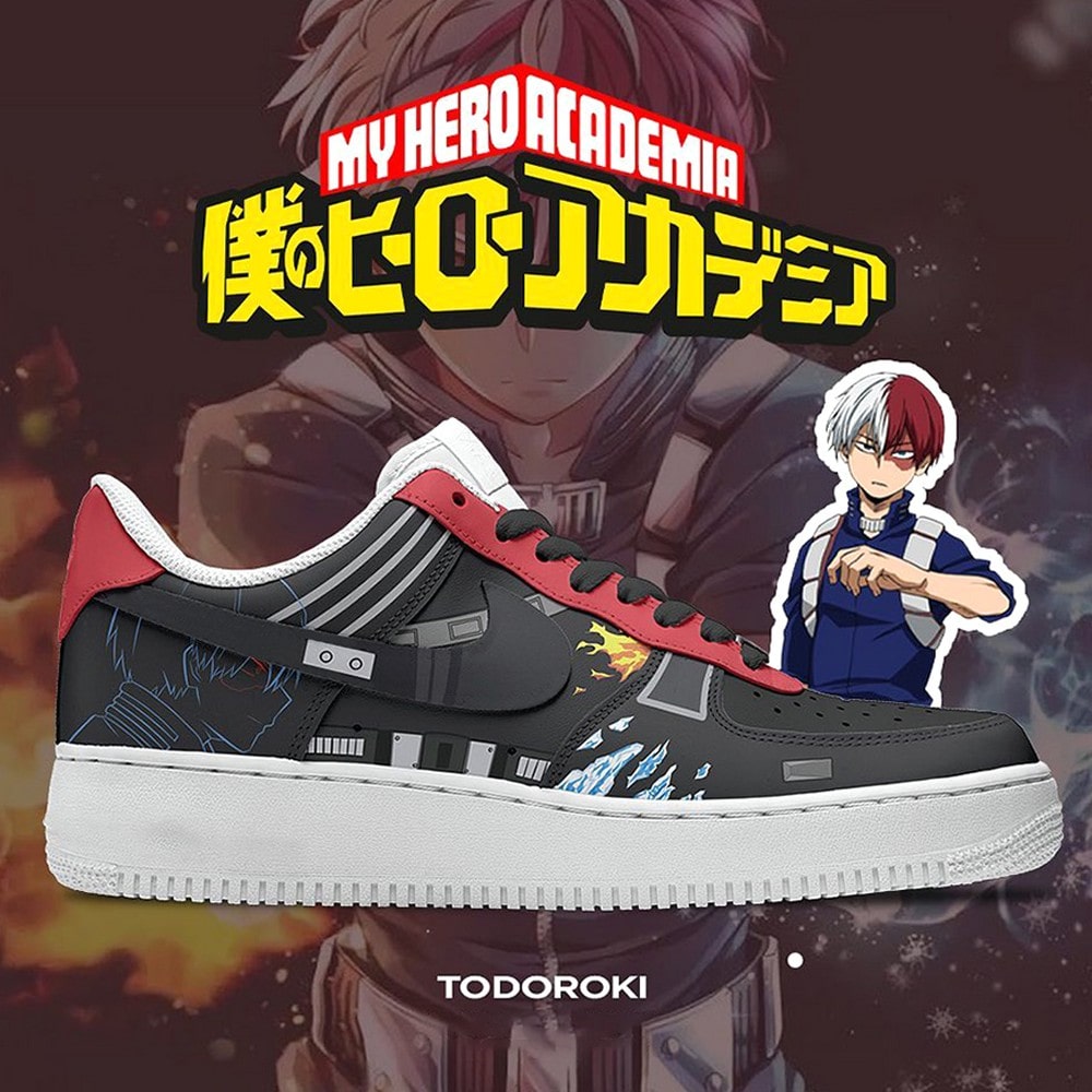 Todoroki My Hero Academia Nike Air Force 1 Shoes For Anime Fans