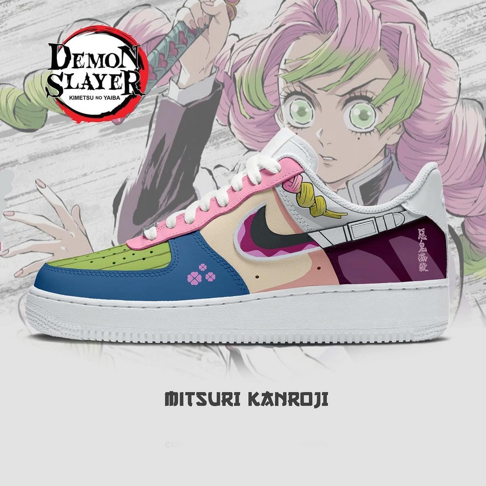 Mitsuri Kanroji Demon Slayer Nike Air Force 1 Shoes For Anime Fans