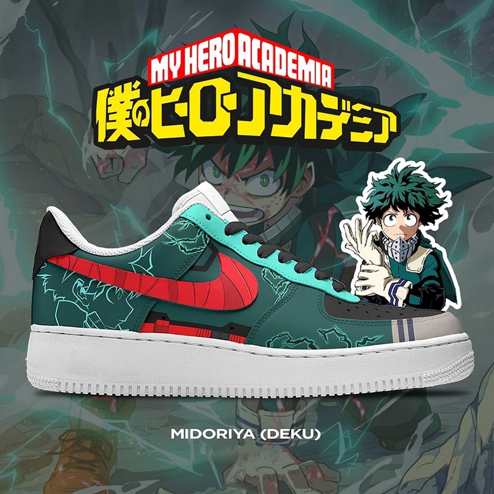 Midoriya (Deku) My Hero Academia Nike Air Force 1 Shoes For Anime Fans