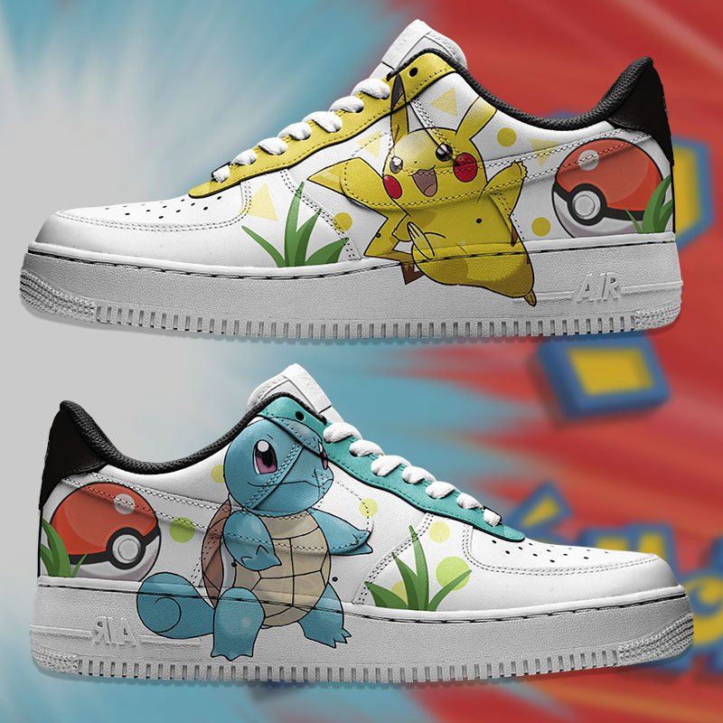 Pikachu X Squirtle Nike Logo Air Force 1 Shoes Sneakers Special Gift For Men And Women