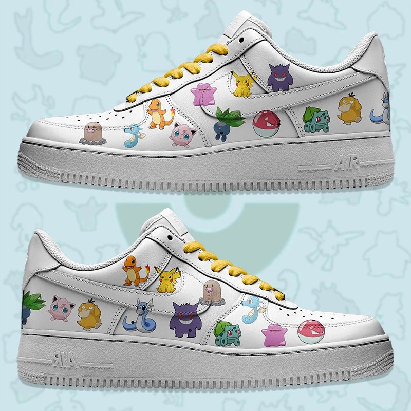 Pokemon Nike Logo Air Force 1 Shoes Sneakers Special Gift For Men And Women