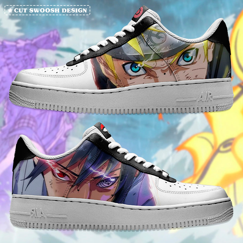 Naruto & Sasuke Nike Logo Air Force 1 Shoes Sneakers Special Gift For Men And Women