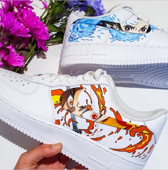 Rengoku X Tanjiro Nike Logo Air Force 1 Shoes Sneakers Special Gift For Men And Women