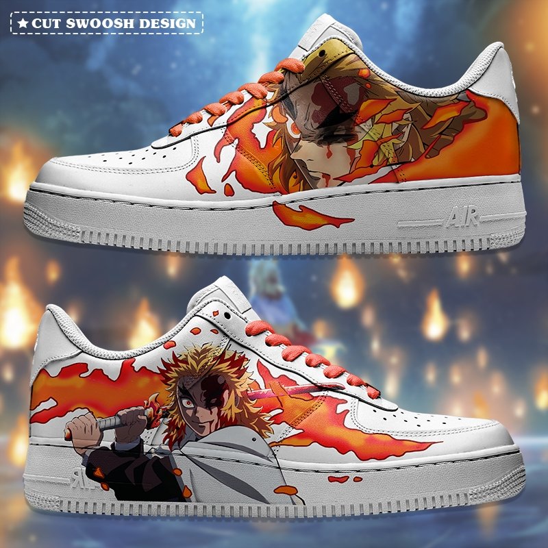Rengoku Nike Logo Air Force 1 Shoes Sneakers Special Gift For Men And Women