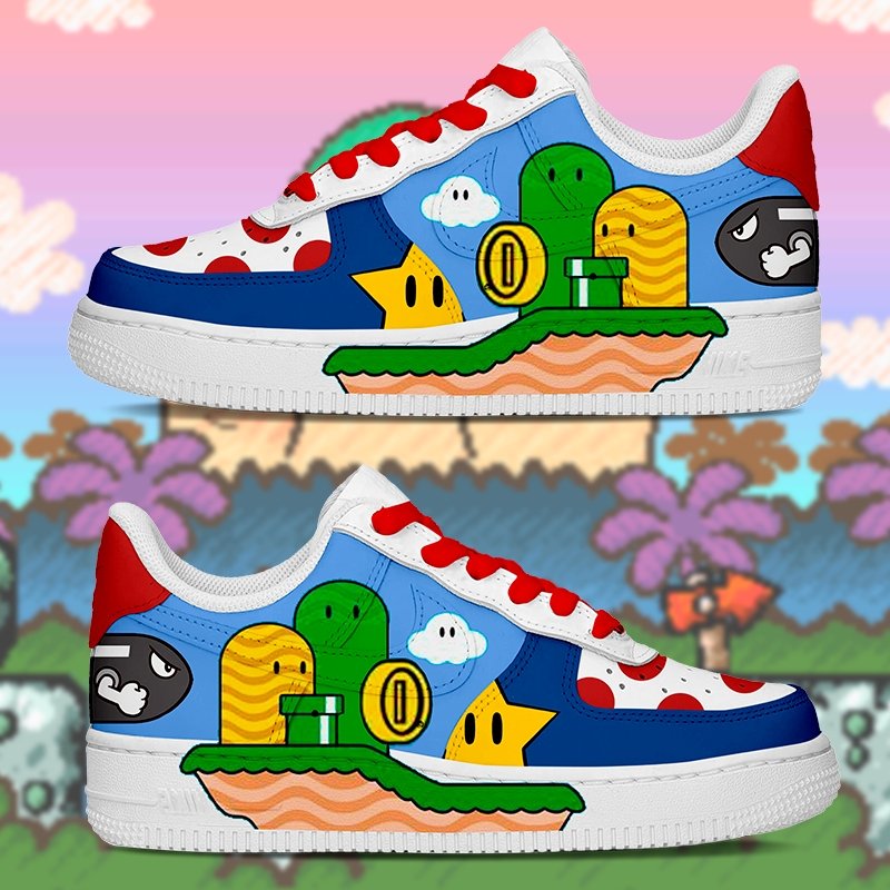 Super Mario World Nike Logo Air Force 1 Shoes Sneakers Best Gift For Men And Women