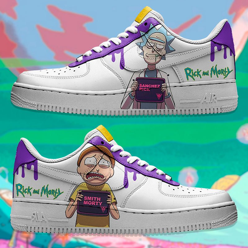 Rick & Morty Drip Nike Logo Air Force 1 Shoes Sneakers Special Gift For Men And Women