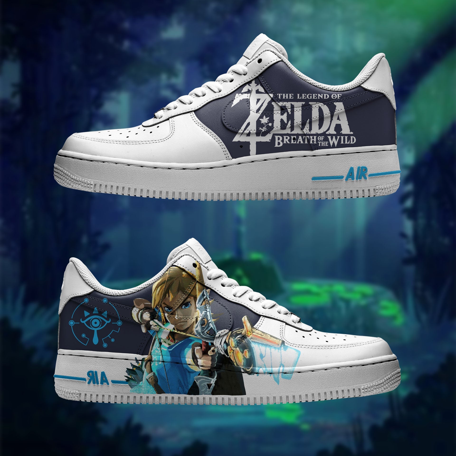 Zelda Botw Nike Logo Air Force 1 Shoes Sneakers Special Gift For Men And Women