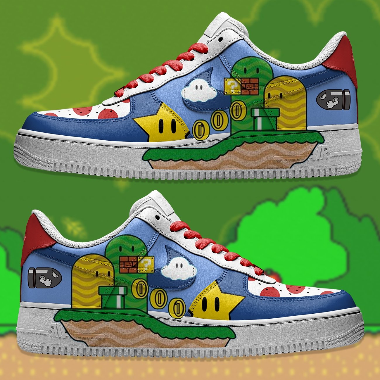 Super Mario World Nike Logo Air Force 1 Shoes Sneakers Special Gift For Men And Women
