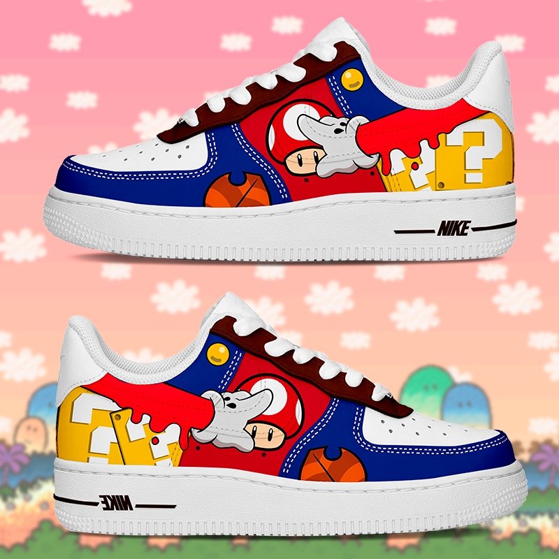 Mario Swoosh Nike Logo Air Force 1 Shoes Sneakers Special Gift For Men And Women